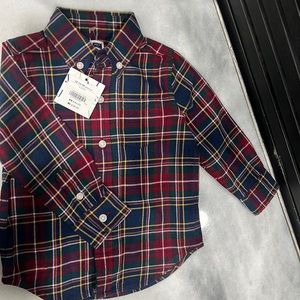 Two BRAND NEW Janie and Jack button down shirts size 12 to 18 months.